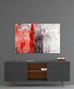 Abstract Rood Glasschilderij