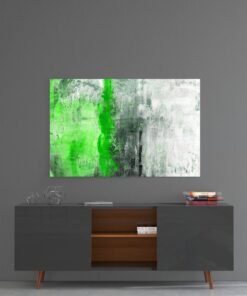 Abstract Groen Glasschilderij