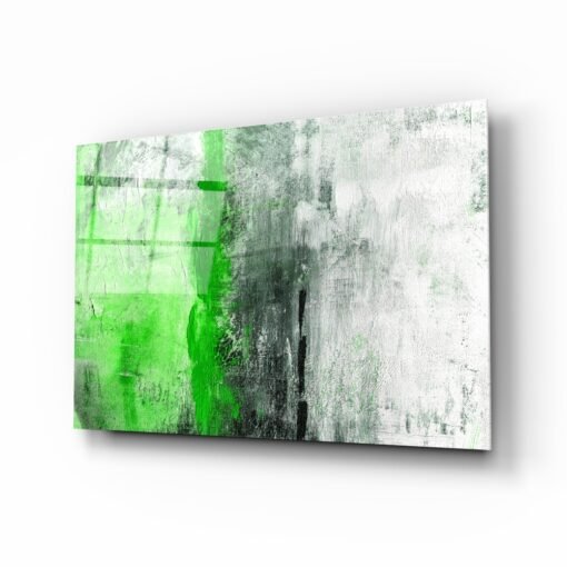 Abstract Groen Glasschilderij