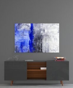 Abstract Blauw Glasschilderij