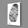 Blad Grijs Glasschilderij