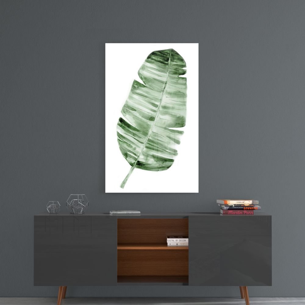 Blad Groen Glasschilderij