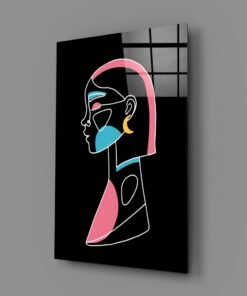 Abstract Portret Glasschilderij - Afbeelding 3