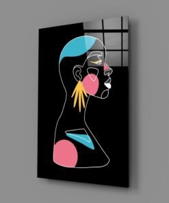 Abstract Vrouw Glasschilderij - Afbeelding 3