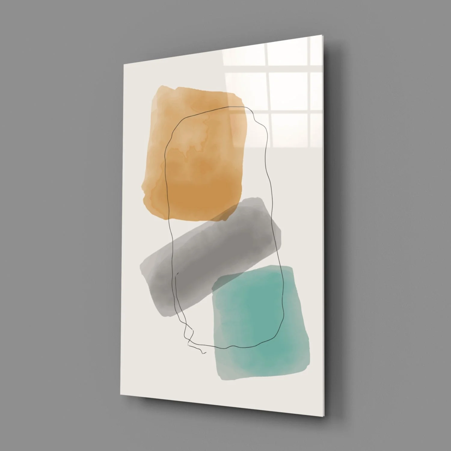 Abstracte Vormen Glasschilderij - Afbeelding 3