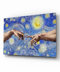 Van Gogh Stijl Handen Glasschilderij