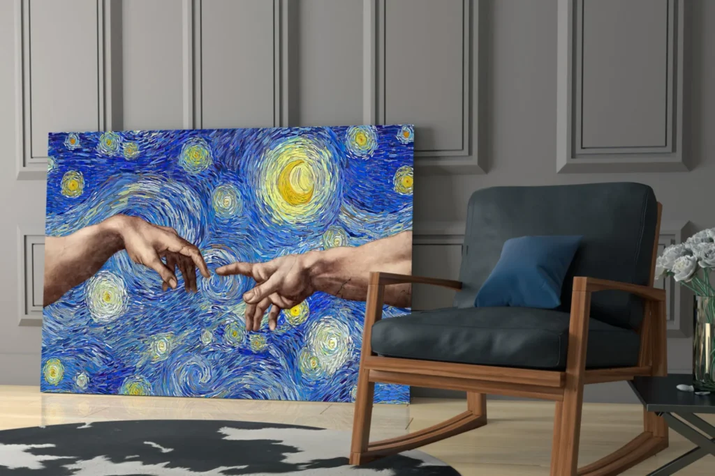 Van Gogh Stijl Handen Glasschilderij