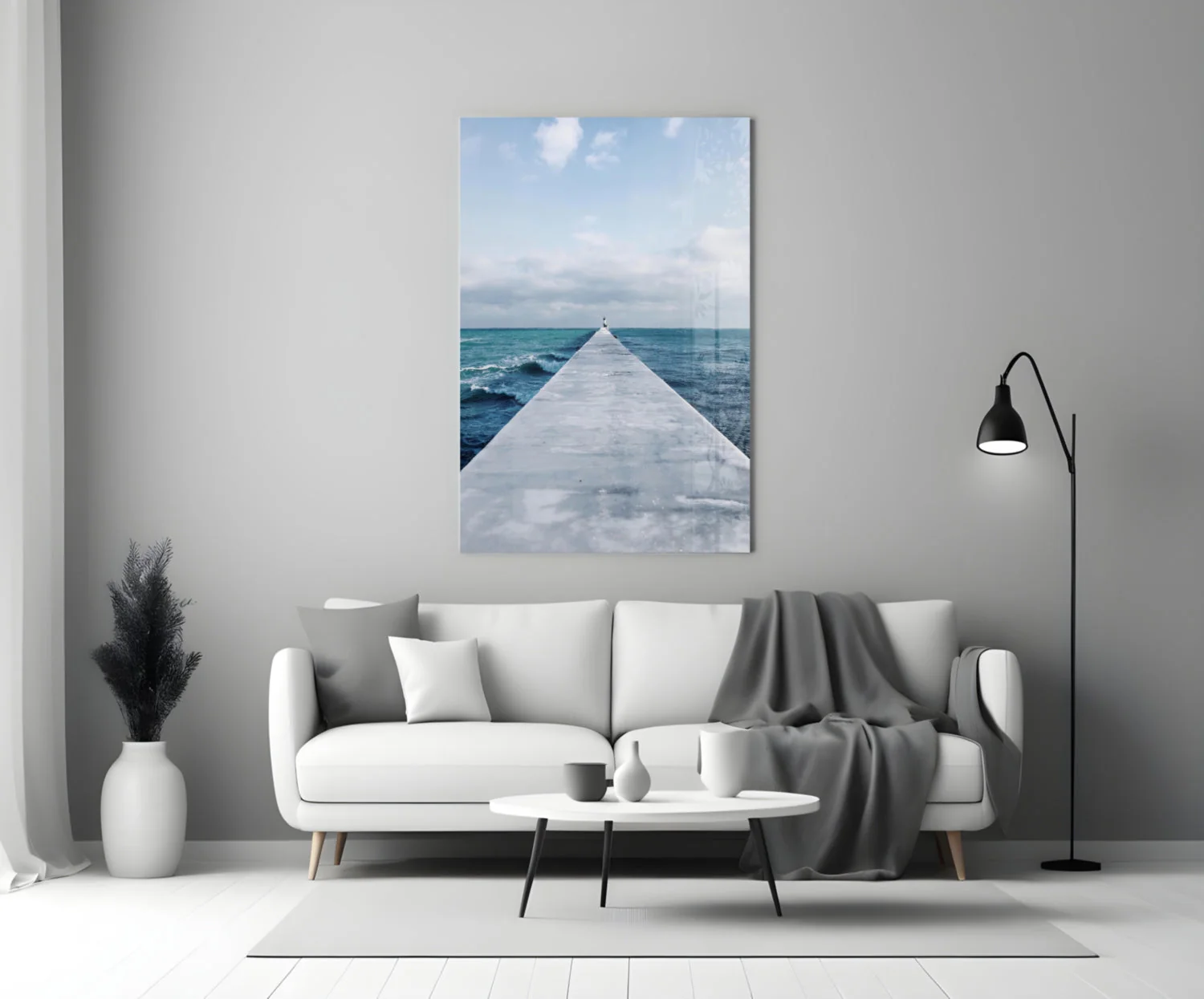 Glasschilderij Betonnen pier - Afbeelding 5