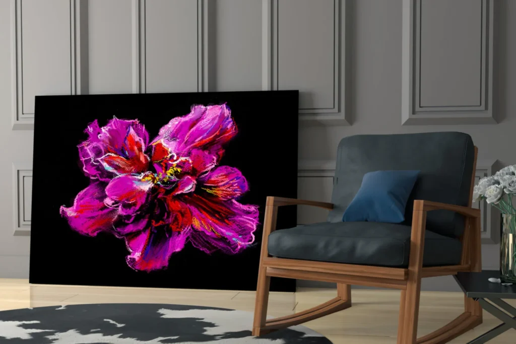 Glasschilderij Bloem Paars