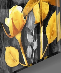 Alternative view of Glasschilderij Bloem Gele rozen
