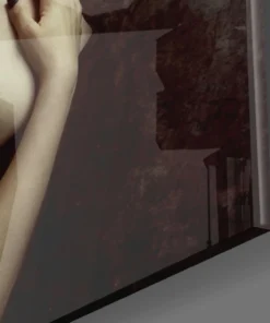 Alternative view of Vrouw Met Roos Glasschilderij
