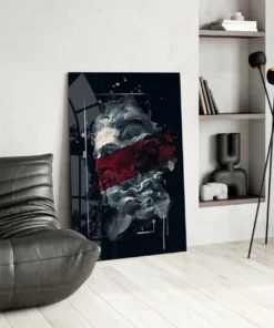 Standbeeld van Poseidon Glasschilderij