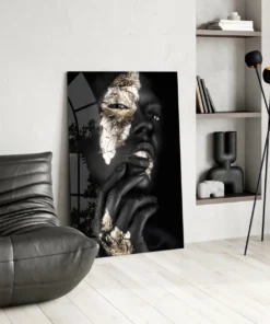 Vrouw Met Goud Glasschilderij
