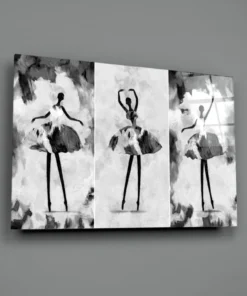 Abstracte Ballerina Glasschilderij - Afbeelding 3