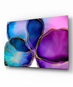 Abstract Paars Glasschilderij