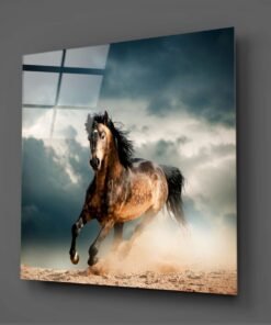 Rennende Paard Glasschilderij - Afbeelding 3