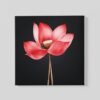 OEFE 1315 vierkant canvas schilderij rode lotus bloem