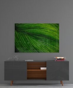 Groene Blad Glasschilderij