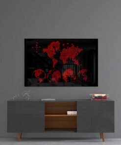 Wereldkaart Glasschilderij