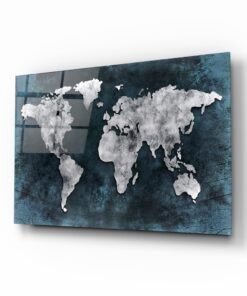 Wereldkaart Glasschilderij