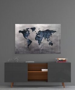 Wereldkaart Glasschilderij