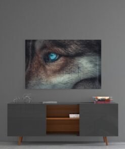 Oog van Wolf Glasschilderij