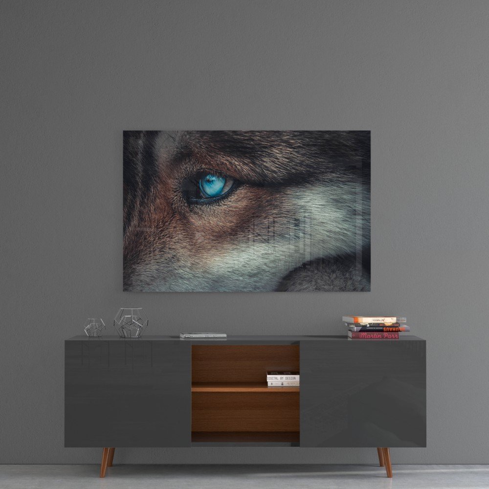Oog van Wolf Glasschilderij