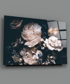 Witte Bloemen Glasschilderij - Afbeelding 3