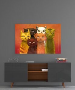 Katten Glasschilderij