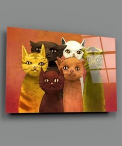 Katten Glasschilderij - Afbeelding 3