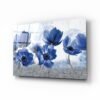 Blauwe Bloemen Glasschilderij