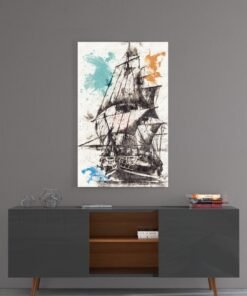 Zeilschip Glasschilderij