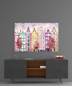 Sprookjes Stad Glasschilderij