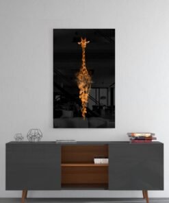 Giraffe Glasschilderij