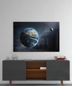 Wereldbol Glasschilderij
