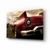 Rode Chevrolet Glasschilderij