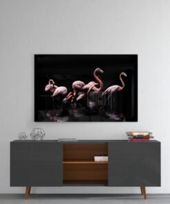 Flamingo's Glasschilderij