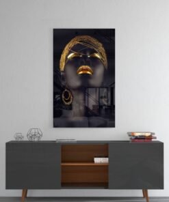 Afrikaanse Vrouw Glasschilderij