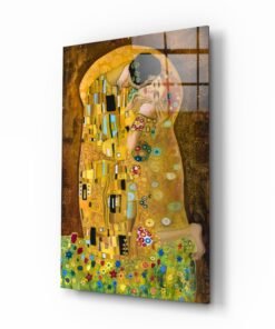 De Kus Gustav Klimt Glasschilderij
