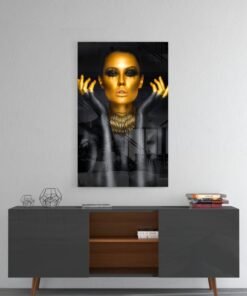 Gouden Vrouw Glasschilderij