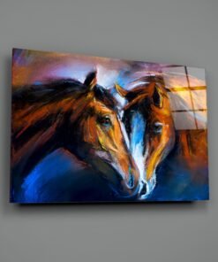 Paarden Glasschilderij - Afbeelding 3
