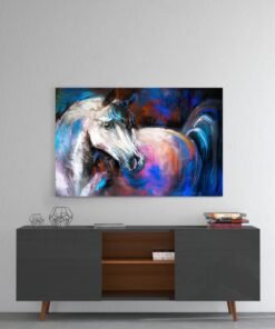 Witte Paard Glasschilderij