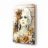 Vrouw Met Rozen Glasschilderij