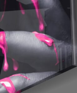 Alternative view of Vrouw met Roze Verf Glasschilderij