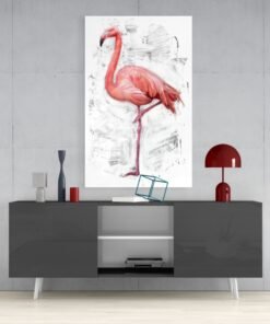 Flamingo Glasschilderij