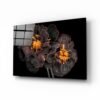 Bruine Bloemen Glasschilderij