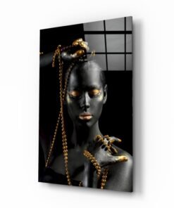 Vrouw Met Sieraden Glasschilderij