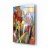 Abstracte Huizen Glasschilderij