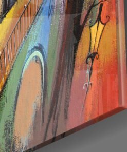 Alternative view of Abstracte Huizen Glasschilderij