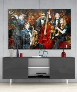 Jazz Band Glasschilderij